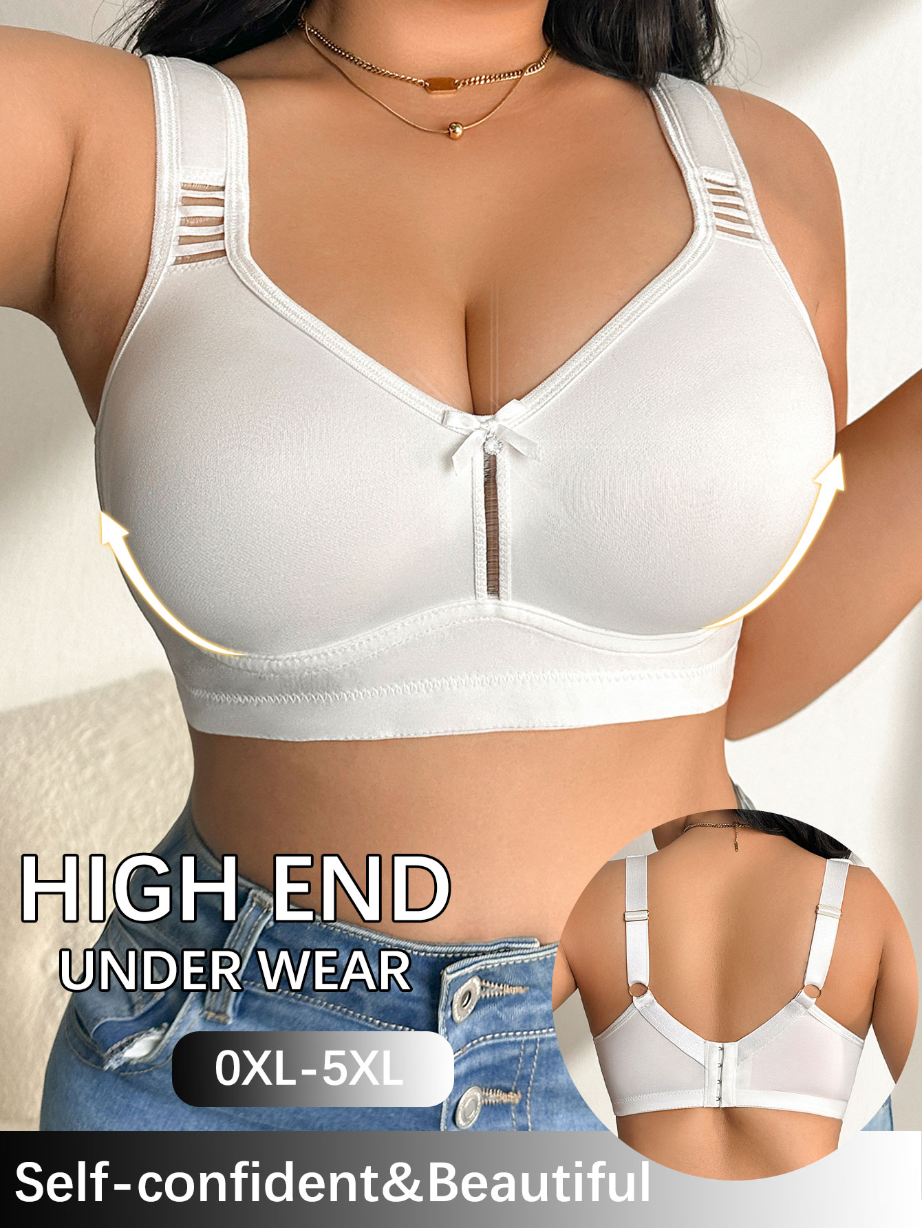 Push Up Bra Padded - Бесшовный бюстгальтер больших размеров с широкими