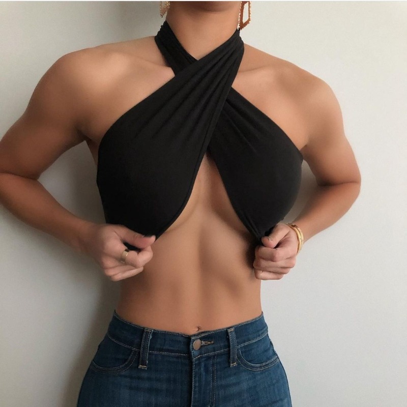 Strapless Bra Backless - Новая женская футболка на весну: однотонный